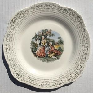 Set Of 4 Sebring Pottery Co.”Chantilly”3 B&B Plates-1 Scalloped Edged Pl…
